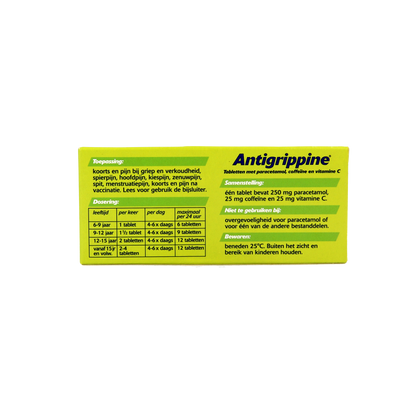 Antigrippine Paracetamol 250mg 20 Tabletten