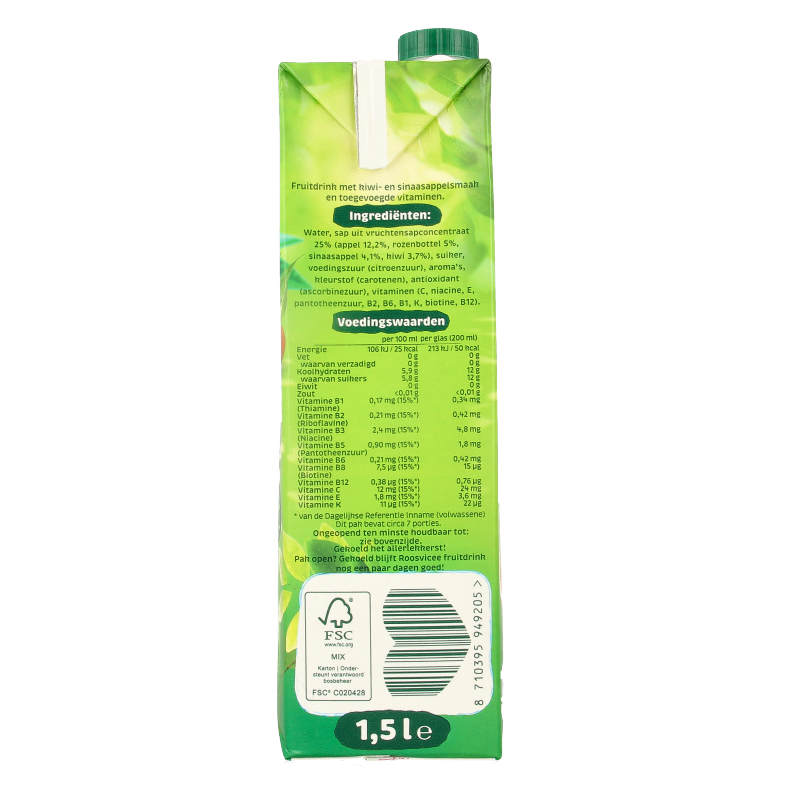 Roosvicee Multivit kiwi/sinaasappelsap 1500 Milliliter