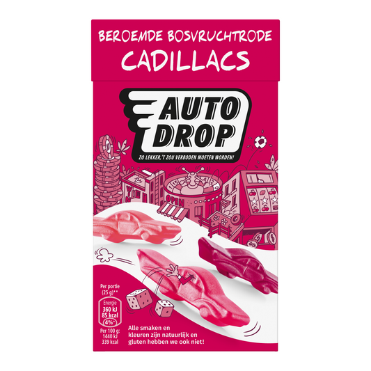 Autodrop Beroemde bosvruchtrode cadillacs 280 Gram