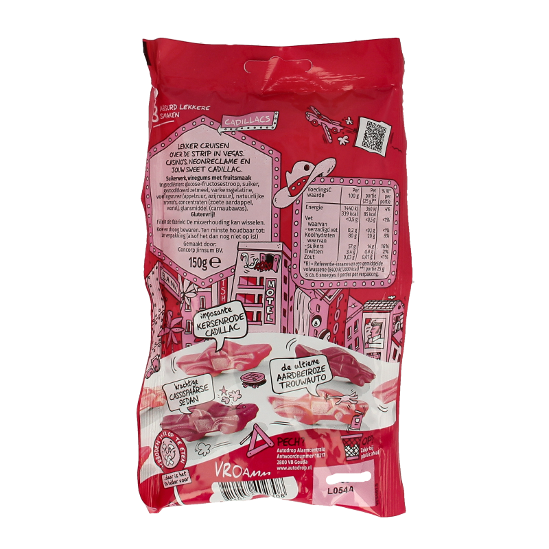 Autodrop Rode cadillacs bosvruchten 150 Gram