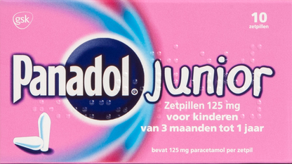 Panadol Junior 125mg 10 Zetpillen