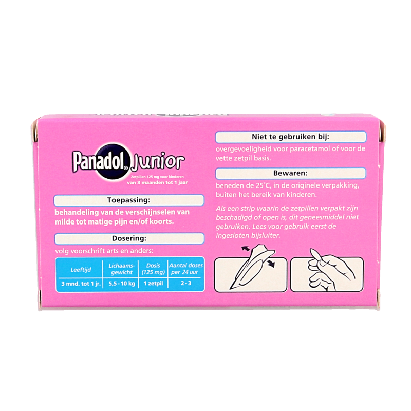 Panadol Junior 125mg 10 Zetpillen