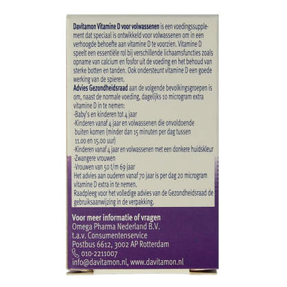 Davitamon Vitamine D volwassenen smelttablet 75 Tabletten