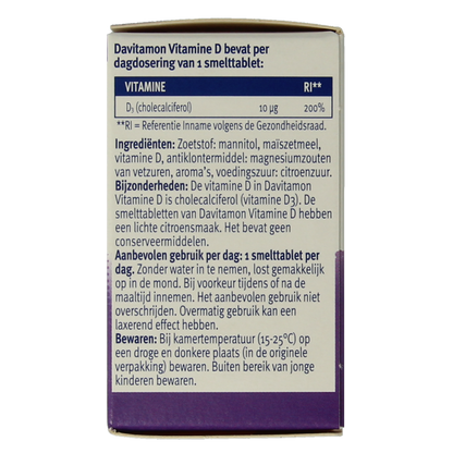 Davitamon Vitamine D volwassenen smelttablet 75 Tabletten