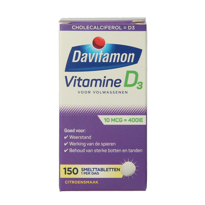 Davitamon Vitamine D volwassenen smelttablet 150.00 Tabletten