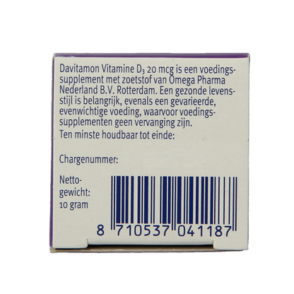 Davitamon Vitamine D3 forte smelttablet 75 Tabletten