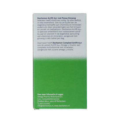 Davitamon Actifit 65+ 70.00 Tabletten