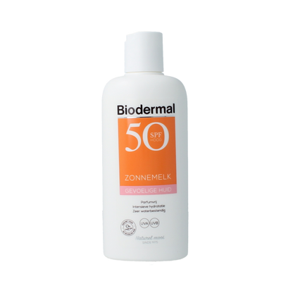 Biodermal Zonnemelk gevoelige huid SPF50+ 200 Milliliter