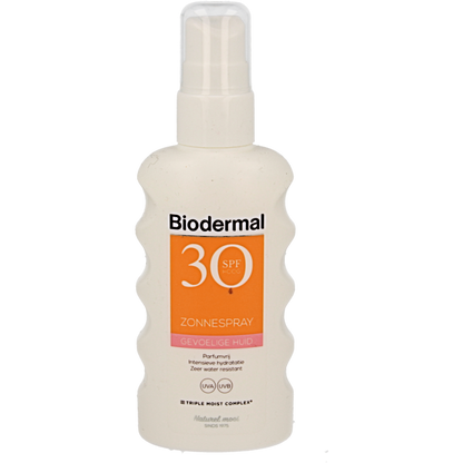 Biodermal Zonnespray SP30 gevoelig huid 175 Milliliter