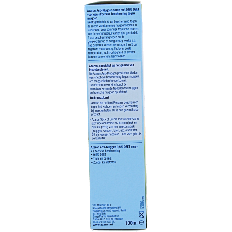 Azaron Anti muggen 9.5% deet spray 100 Milliliter