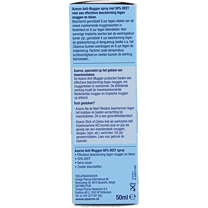Azaron Anti muggen 50% deet spray 50 Milliliter