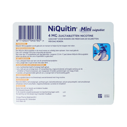 Niquitin Zuigtablet mini mint 4mg 60.00 Zuigtabletten