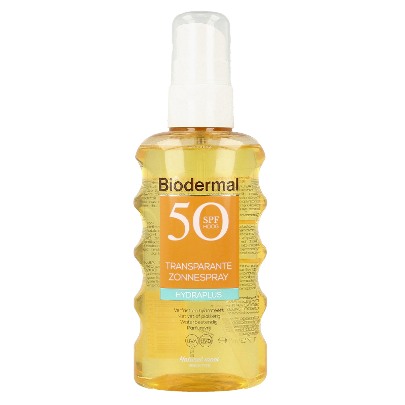 Biodermal Hydra plus transparante zonnespray SPF50 175 Milliliter