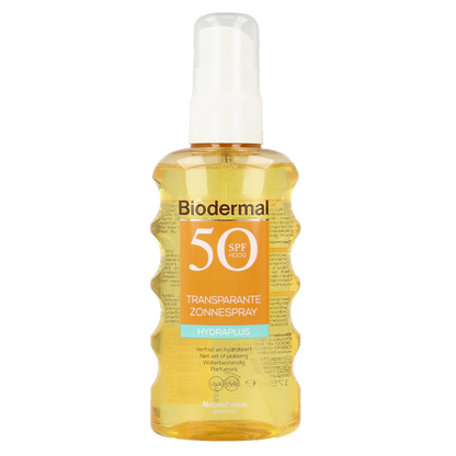 Biodermal Hydra plus transparante zonnespray SPF50 175 Milliliter