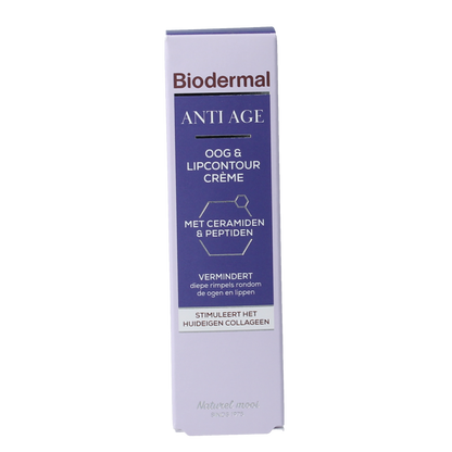 Biodermal Anti age oog- en lipcontour creme 15.00 Milliliter