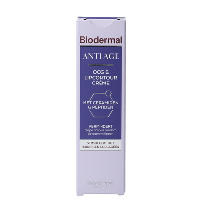 Biodermal Anti age oog- en lipcontour creme 15.00 Milliliter