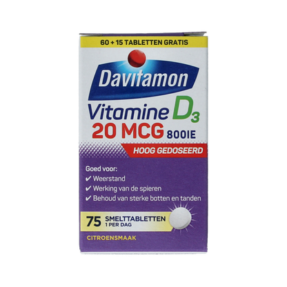 Davitamon Vitamine D 20mg 75 Smelttabletten