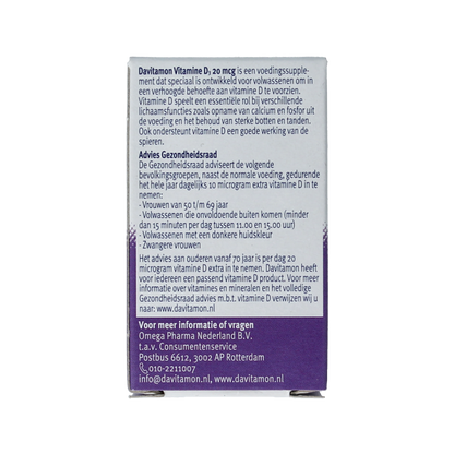 Davitamon Vitamine D 20mg 75 Smelttabletten