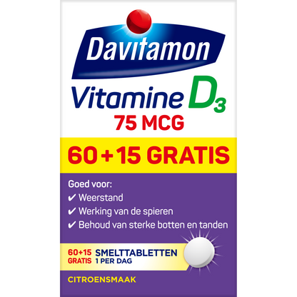 Davitamon Vitamine D3 75mcg 75.00 Smelttabletten