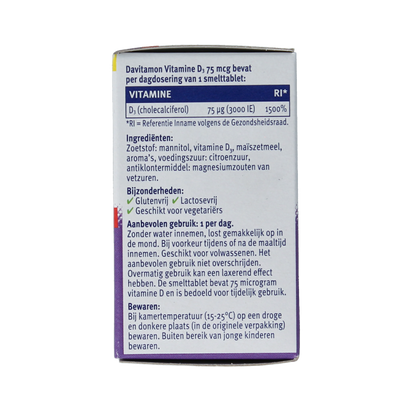 Davitamon Vitamine D 75mcg 75 Smelttabletten