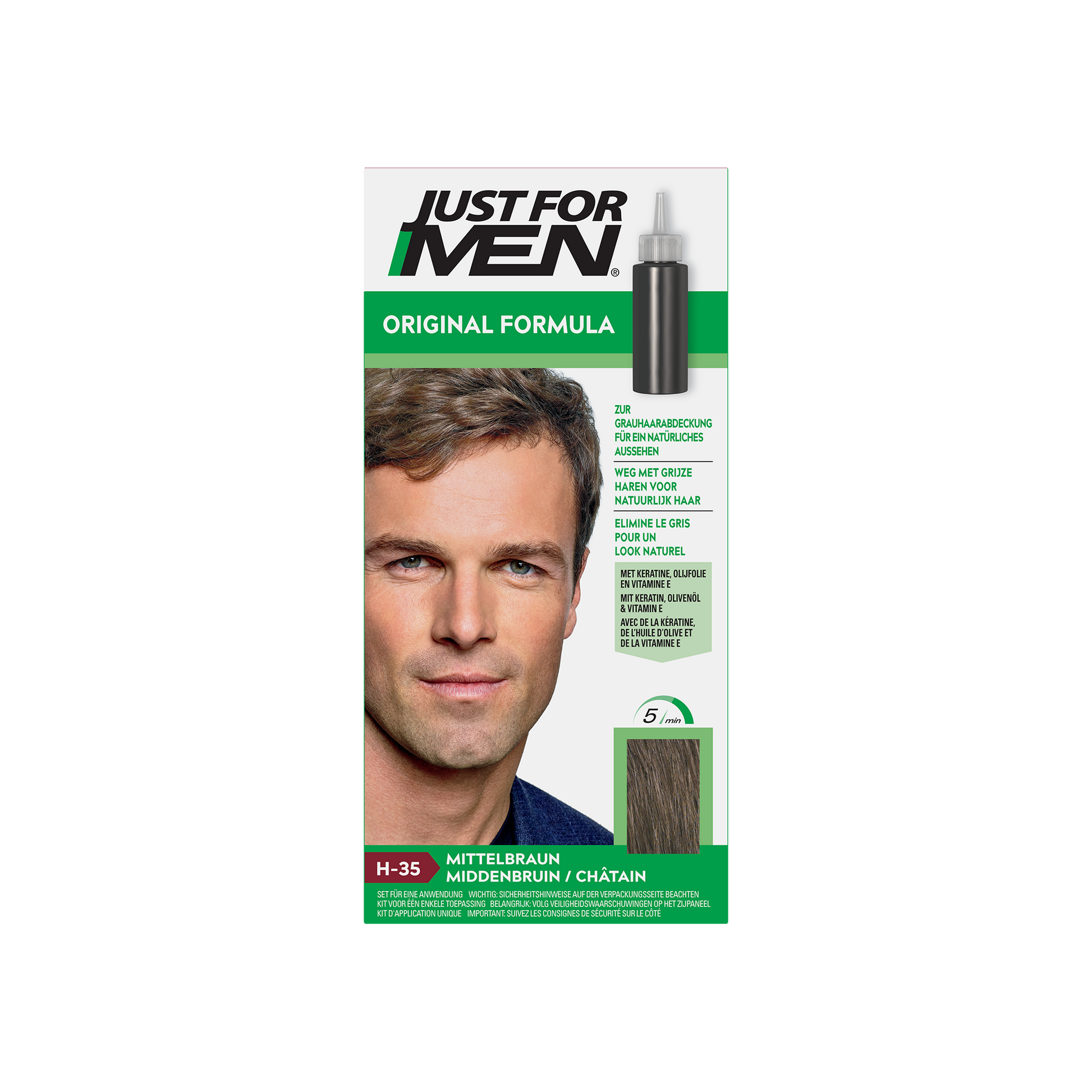 Just For Men Midden bruin H35 voorheen donker blond 2 x 30ml 1 Set