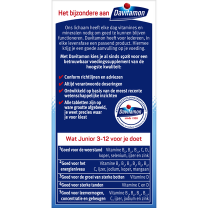 Davitamon Junior 3+ framboos 60.00 Kauwtabletten