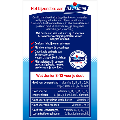 Davitamon Junior 3-12 framboos 120.00 Kauwtabletten