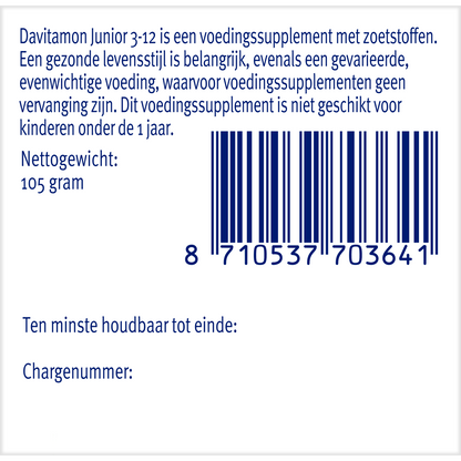 Davitamon Junior 3-12 framboos 120.00 Kauwtabletten