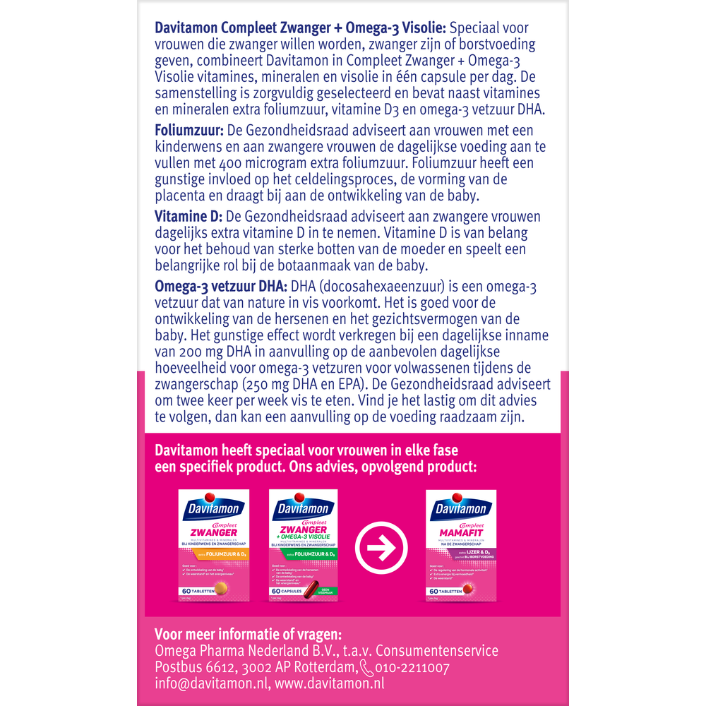 Davitamon Compleet zwanger plus visolie 60.00 Capsules