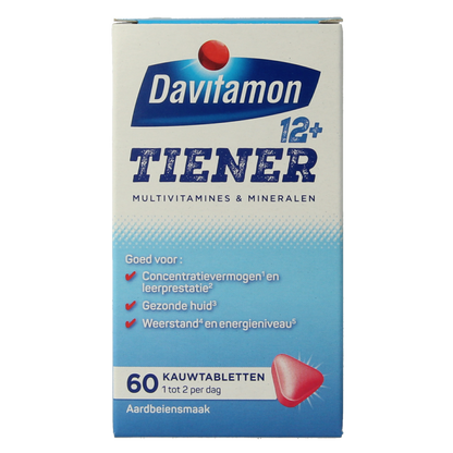 Davitamon Tiener boost 12+ aardbei 60 Tabletten