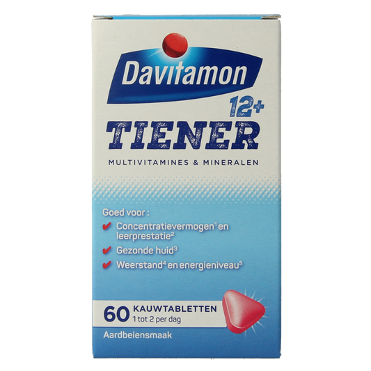 Davitamon Tiener boost 12+ aardbei 60.00 Tabletten