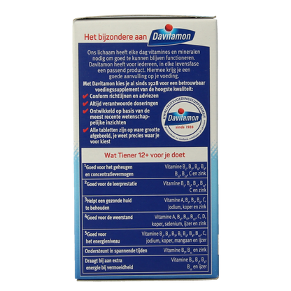Davitamon Tiener boost 12+ aardbei 60 Tabletten