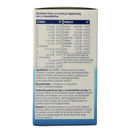 Davitamon Tiener boost 12+ aardbei 60 Tabletten