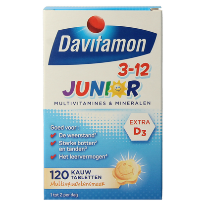 Davitamon Junior 3-12 multifruit 120.00 Kauwtabletten
