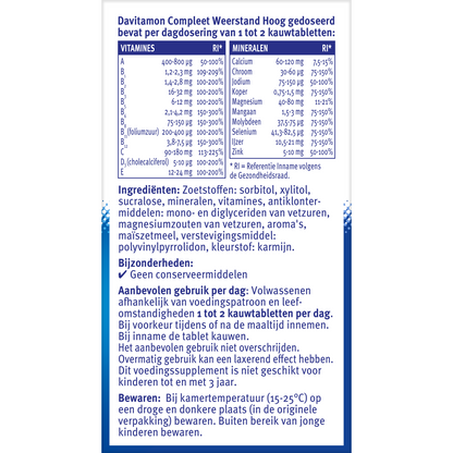Davitamon Compleet weerstand hoog gedoseerd 50.00 Kauwtabletten