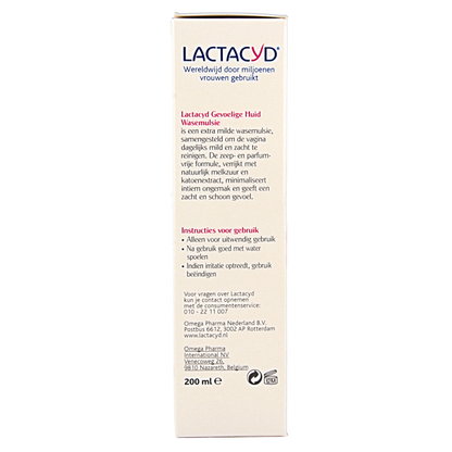 Lactacyd Wasemulsie gevoelige huid 200 Milliliter