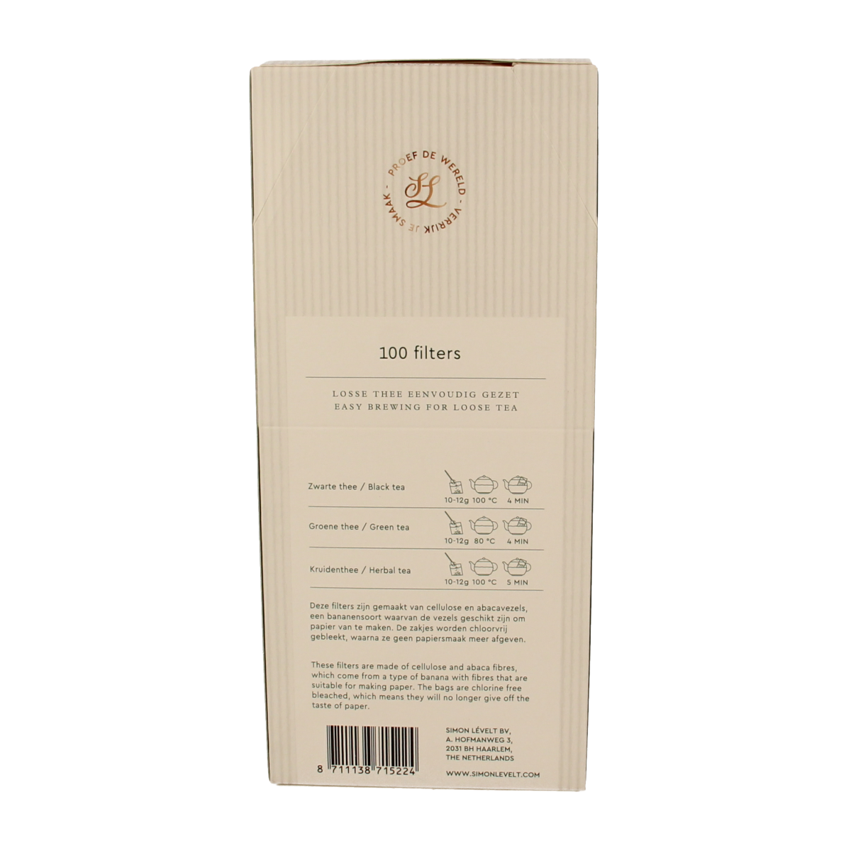 Simon Levelt Theefilter groot papier 100.00 Stuks