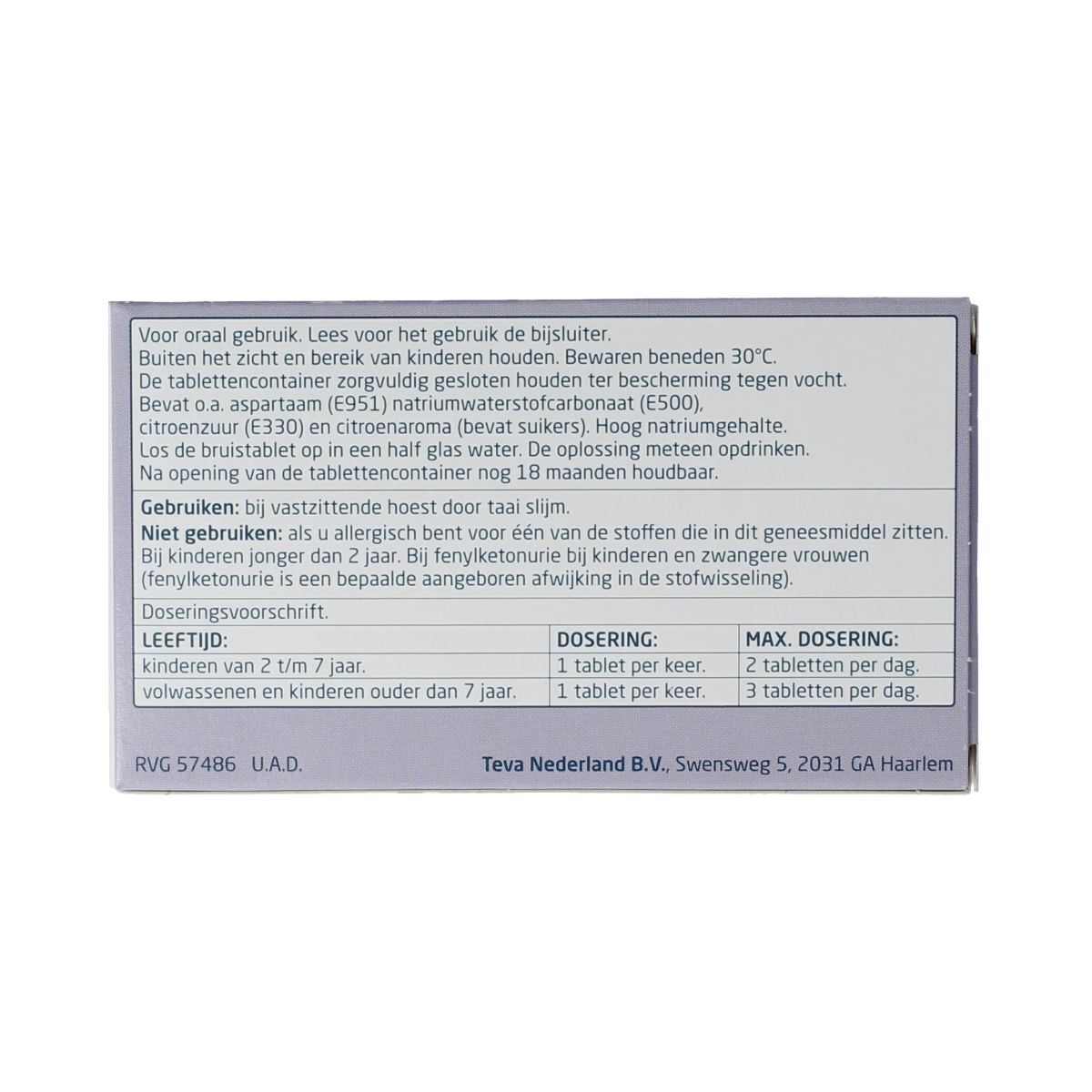 Teva Acetylcysteine 200mg 30.00 Bruistabletten
