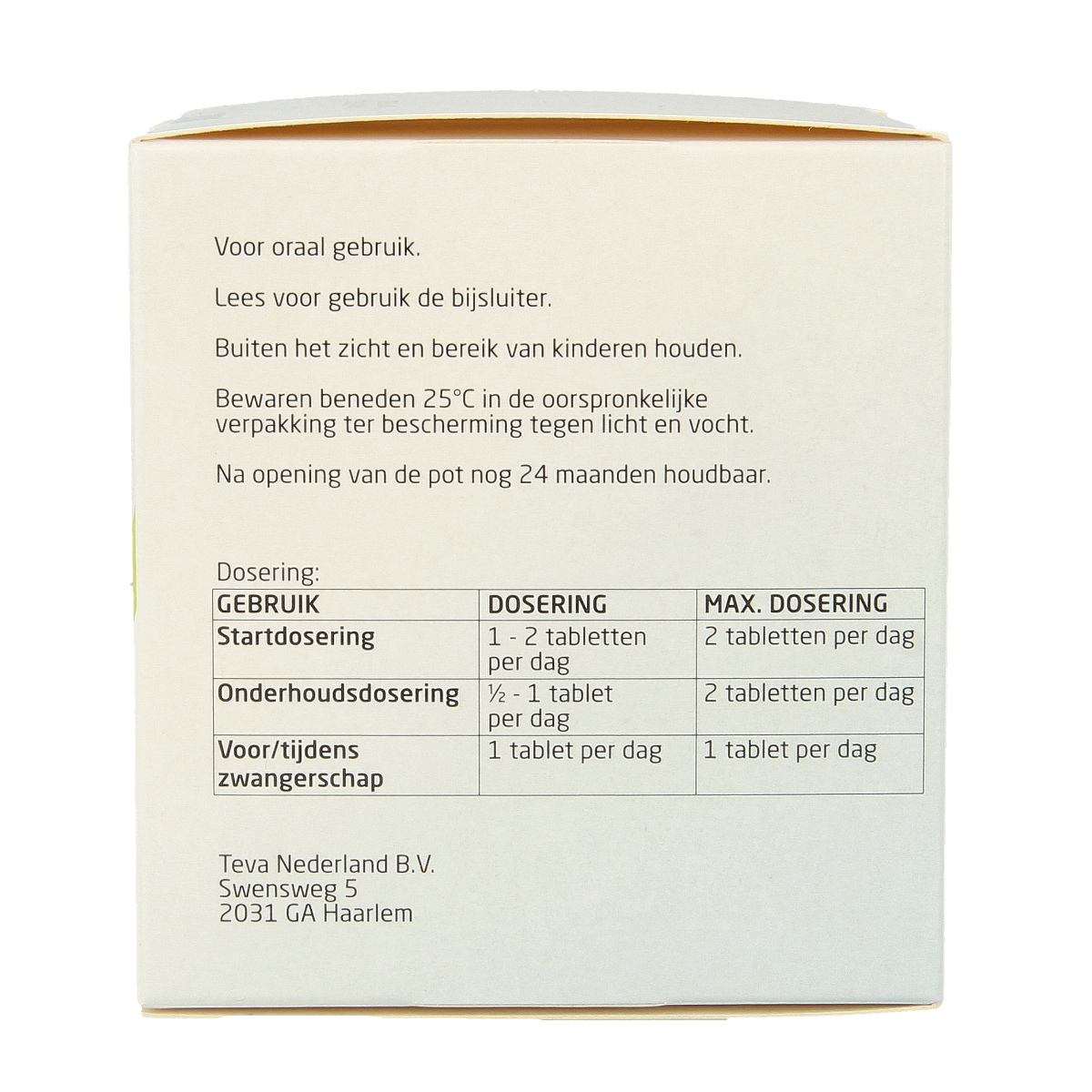 Teva Foliumzuur 0.5 250.00 Tabletten