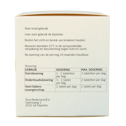 Teva Foliumzuur 0.5 250.00 Tabletten