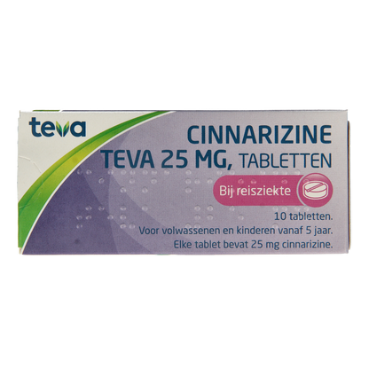 Teva Cinnarizine 25mg 10.00 Tabletten