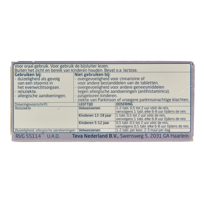 Teva Cinnarizine 25mg 10 Tabletten