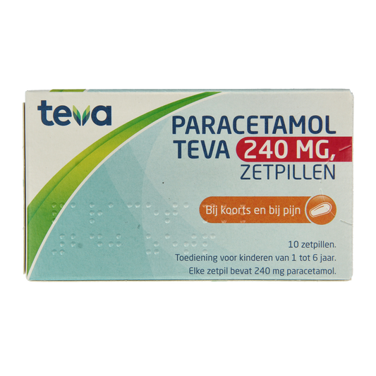 Teva Paracetamol 240 mg 10.00 Zetpillen