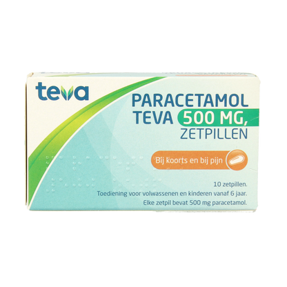 Teva Paracetamol 500mg 10 Zetpillen