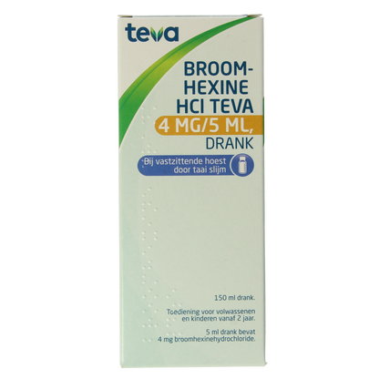 Teva Broomhexine HCL 4mg/ml = 0.8 mg  150 Milliliter