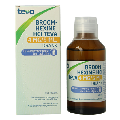 Teva Broomhexine HCL 4mg/ml = 0.8 mg  150 Milliliter