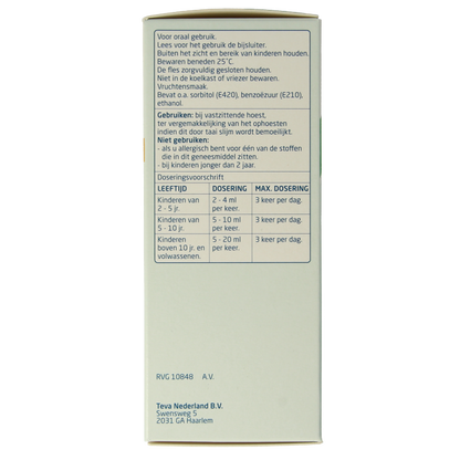 Teva Broomhexine HCL 4mg/ml = 0.8 mg  150 Milliliter
