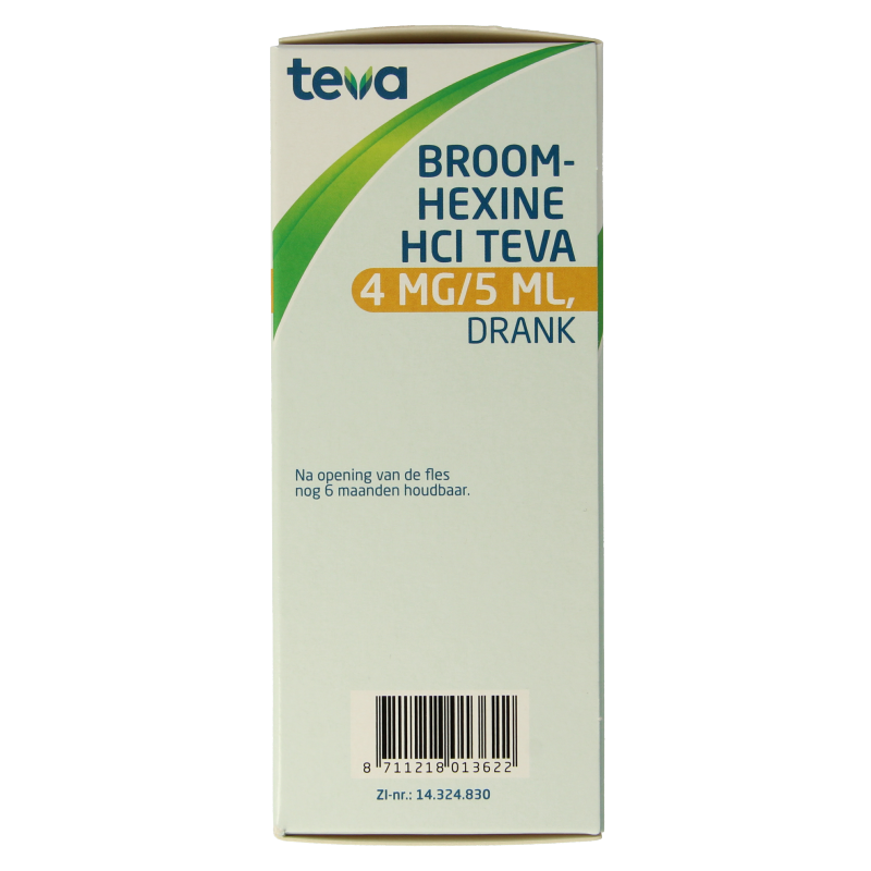 Teva Broomhexine HCL 4mg/ml = 0.8 mg  150 Milliliter