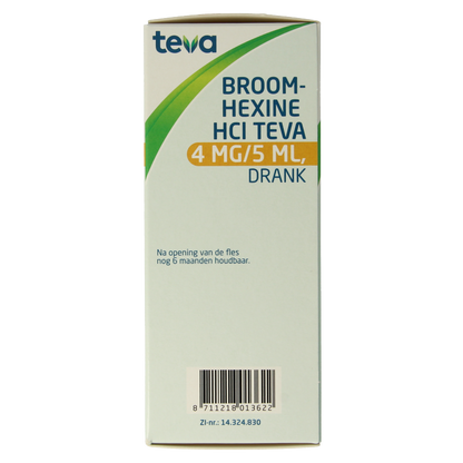 Teva Broomhexine HCL 4mg/ml = 0.8 mg  150 Milliliter