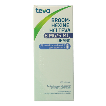 Teva Broomhexine HCL 8mg / 5ml 150 Milliliter